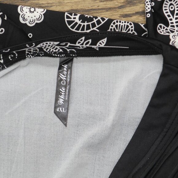 NWT White Mark Womens Plus Size Dulce Tunic Top Black / White 4X - Picture 8 of 9